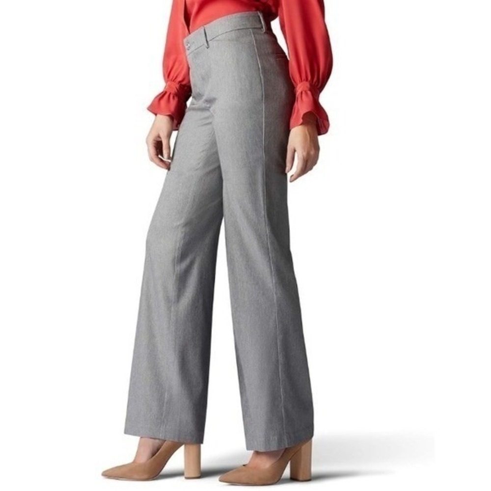 Lee Trouser Pants Women 18 Long Ash Heather Gray Ultra Lux Comfort Flex Motion